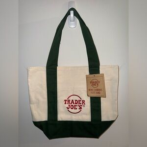 TRADER JOE’S Mini Canvas Tote Bag NWT